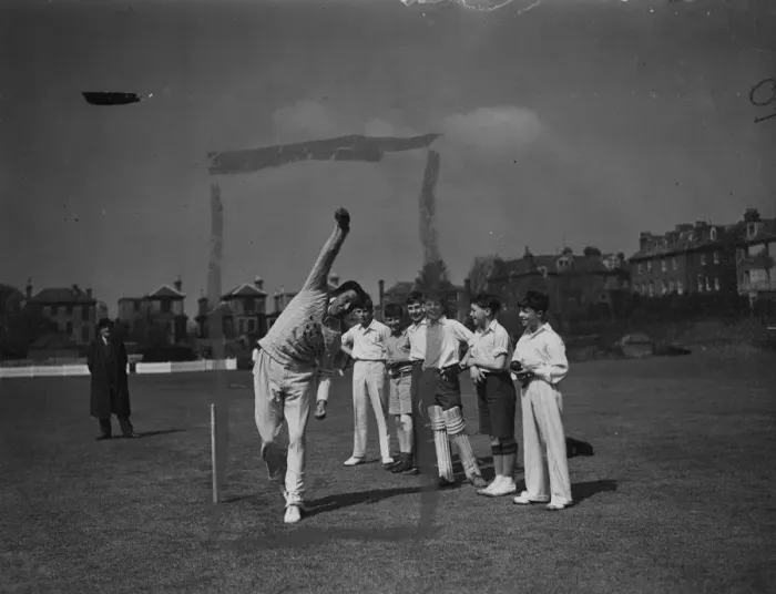 Framed Print : Open-air cricket practice has begun at the Hove ground of the Sussex Cricket club