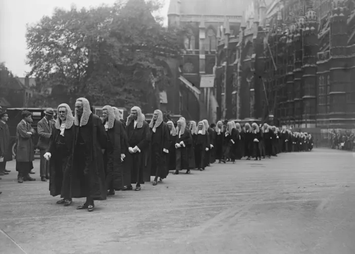 Framed Print : Re opening of the Law Courts the Judges in the procession 12 October 1921 Framed Print : Re opening of the Law Courts the Judges in the procession 12 October 1921