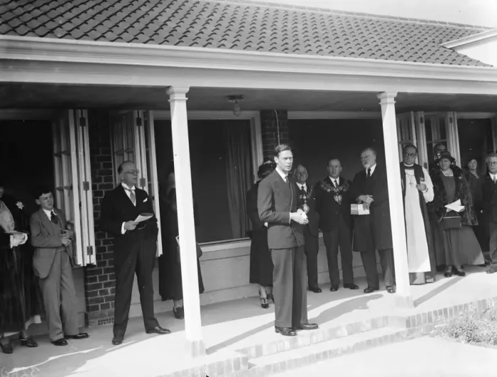 Framed Print : The opening of Margaret McMillan House by HRH Prince Albert, The Duke of York