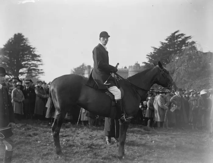 Framed Print : Opening meet of the Eridge hounds at Eridge Castle, Sussex. The Master, Lord Framed Print : Opening meet of the Eridge hounds at Eridge Castle, Sussex. The Master, Lord