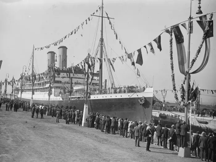 Framed Print : Opening of new Tilbury dock. SS Oronsay. 26 September 1929 Framed Print : Opening of new Tilbury dock. SS Oronsay. 26 September 1929