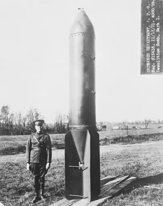 Framed Print : Ordnance department 4000 ib demolition bomb, mark 1 15 November 1921 Framed Print : Ordnance department 4000 ib demolition bomb, mark 1 15 November 1921