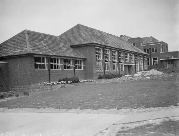 Framed Print : The Orpington Central School for John Gibbs in Kent. 1938 Framed Print : The Orpington Central School for John Gibbs in Kent. 1938