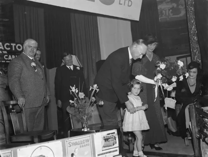 Framed Print : The Orpington Traders Exhibition in Kent. 1937 Framed Print : The Orpington Traders Exhibition in Kent. 1937