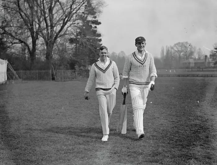 Framed Print : Oxford University Cricket Club Practice Hodgkinson and B G E Vanderbilt. 30 Framed Print : Oxford University Cricket Club Practice Hodgkinson and B G E Vanderbilt. 30