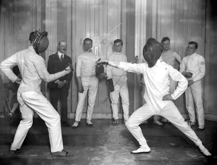 Framed Print : Oxford V Royal Navy fencing Tournament at Capt Grave s. Mr A. Sillery (St John s) Framed Print : Oxford V Royal Navy fencing Tournament at Capt Grave s. Mr A. Sillery (St John s)