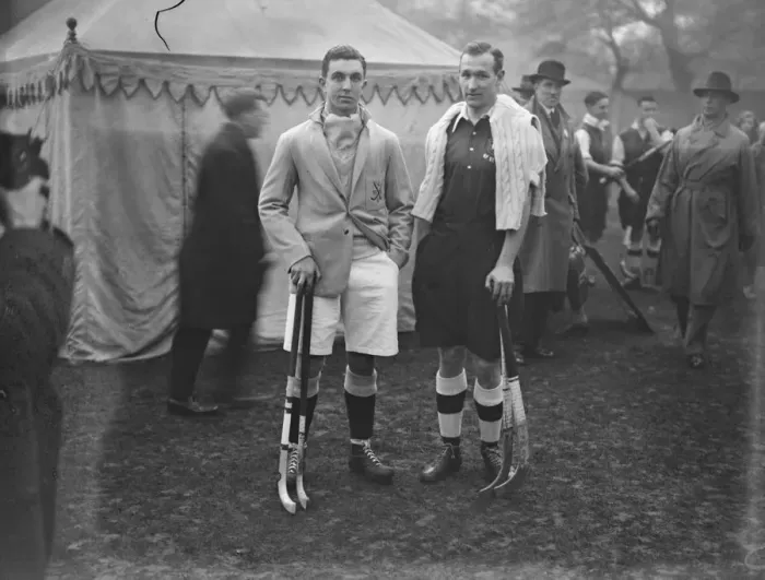 Framed Print : Oxford versus Cambridge hockey at Beckenham, Kent. The captains - C G C Hagan Framed Print : Oxford versus Cambridge hockey at Beckenham, Kent. The captains - C G C Hagan