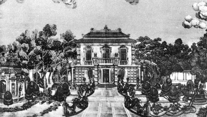 Framed Print : Palace of Yuan Ming Yuan, Beijing, China. in 1786 : Fang Wai Kuan ( The Square