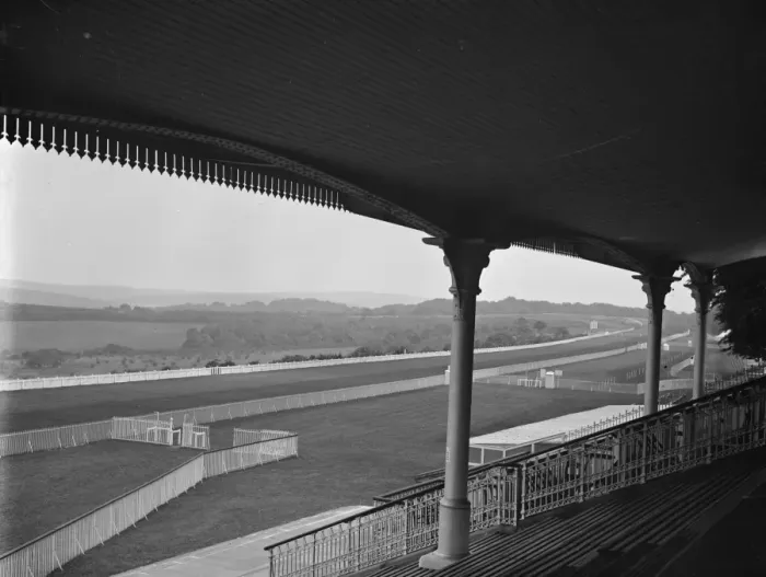 Framed Print : Panorama of Goodwood race course. 27 July 1929 Framed Print : Panorama of Goodwood race course. 27 July 1929