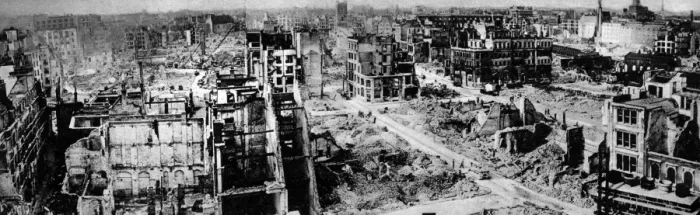 Framed Print : A panoramic view of one of the badly bombed areas of the city of London taken Framed Print : A panoramic view of one of the badly bombed areas of the city of London taken