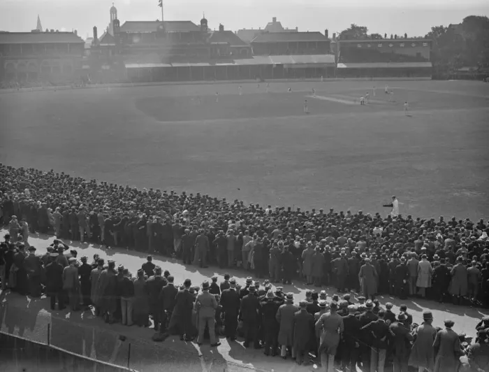 Framed Print : A panoramic view of the Oval during the 1930 test match 16 August 1930 History Framed Print : A panoramic view of the Oval during the 1930 test match 16 August 1930 History