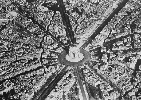 Paris as seen from the air. Showing the Place de L etoile. 1 November 1928