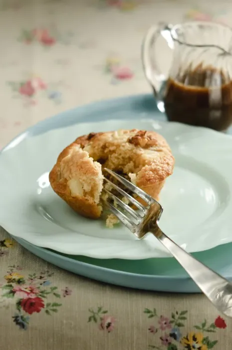 Framed Print : Pear and walnut muffin with toffee sauce credit: Marie-Louise Avery / thePictureKitchen Framed Print : Pear and walnut muffin with toffee sauce credit: Marie-Louise Avery / thePictureKitchen