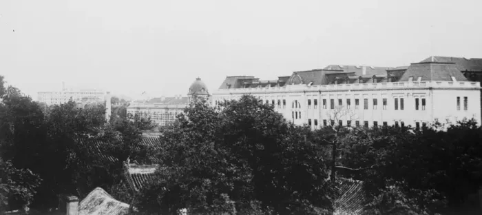 Framed Print : Pekin. The Wagon Lits Hotel, showing on the left, the Hotel de Pekin. They are Framed Print : Pekin. The Wagon Lits Hotel, showing on the left, the Hotel de Pekin. They are
