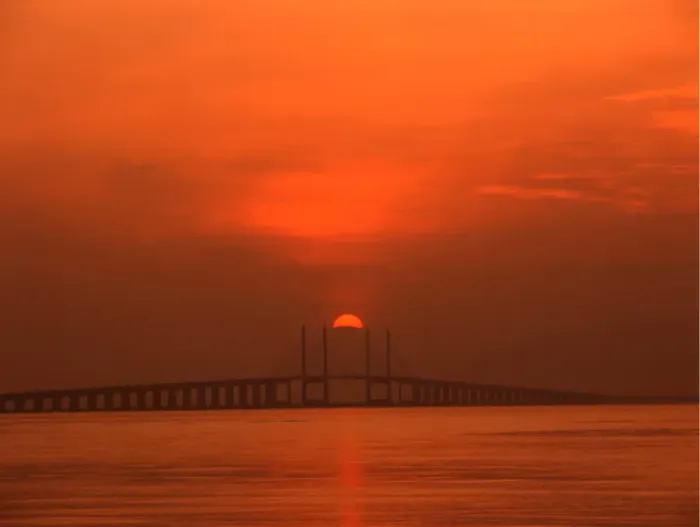Framed Print : Penang Bridge at sunrise Framed Print : Penang Bridge at sunrise