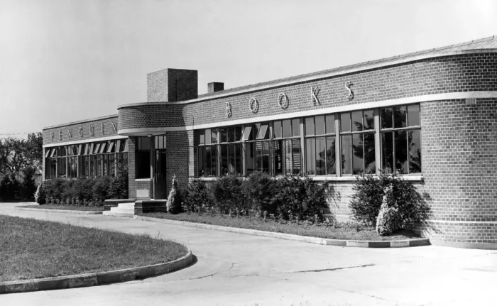 Framed Print : The Penguin Books building at Harmondsworth Middlesex. The firm moved to this factory Framed Print : The Penguin Books building at Harmondsworth Middlesex. The firm moved to this factory