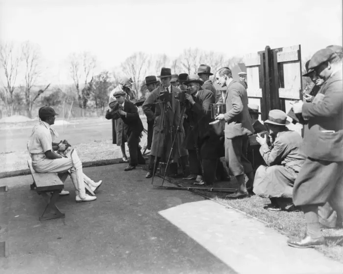 Framed Print : Photographers crowd around Syed Wazir Ali and J. Navle during the All India Cricket Framed Print : Photographers crowd around Syed Wazir Ali and J. Navle during the All India Cricket