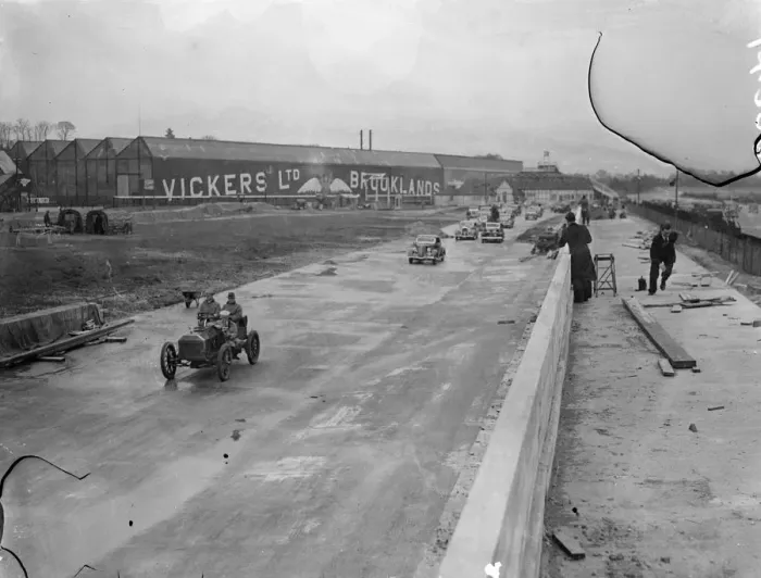 Framed Print : Pioneer racing motorist recalls old records at opening of new Brooklands course Framed Print : Pioneer racing motorist recalls old records at opening of new Brooklands course