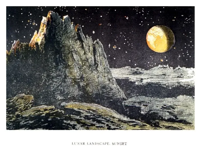 Framed Print : PLANETS -EARTH Lunar landscape - Earth-set Framed Print : PLANETS -EARTH Lunar landscape - Earth-set