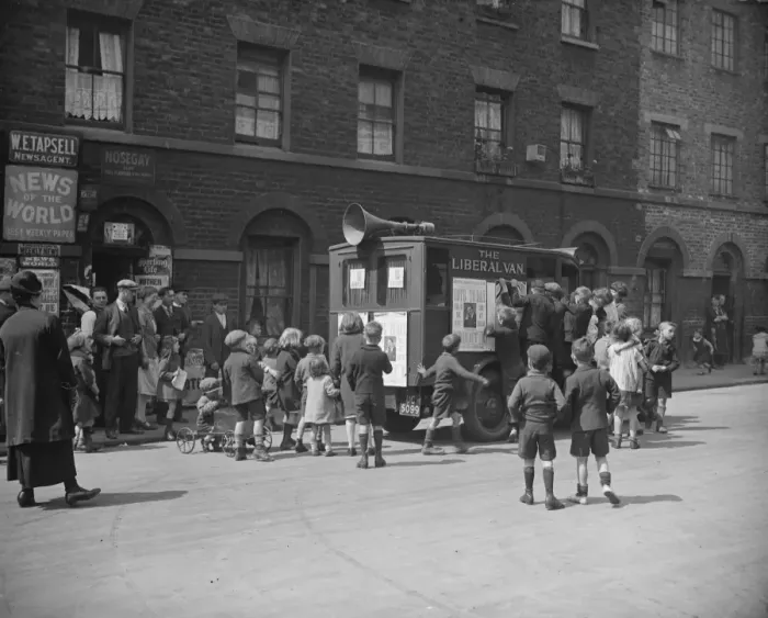 Framed Print : Polling day in Lambeth The Liberal Loud Speaking Van 30 May 1929 History of London Framed Print : Polling day in Lambeth The Liberal Loud Speaking Van 30 May 1929 History of London
