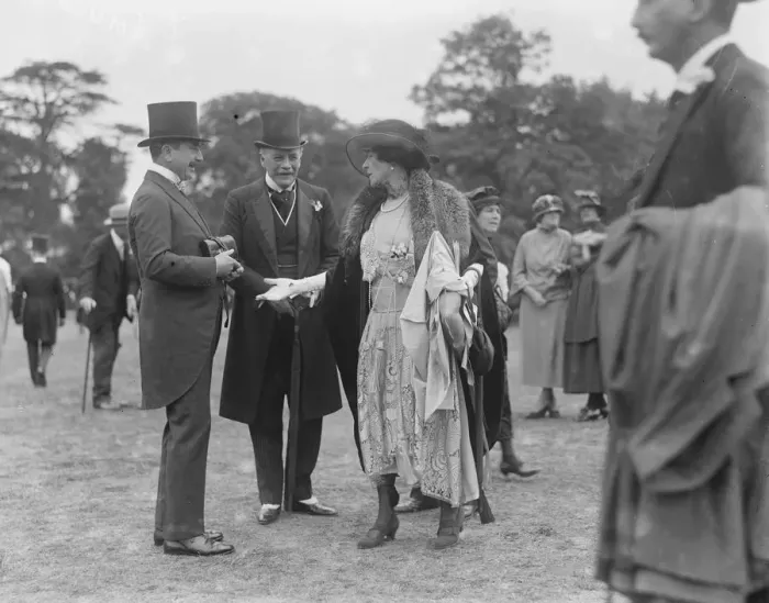 Framed Print : Polo at Hurlingham Mr Foxhall King talking to Lord and Lady Ludlow