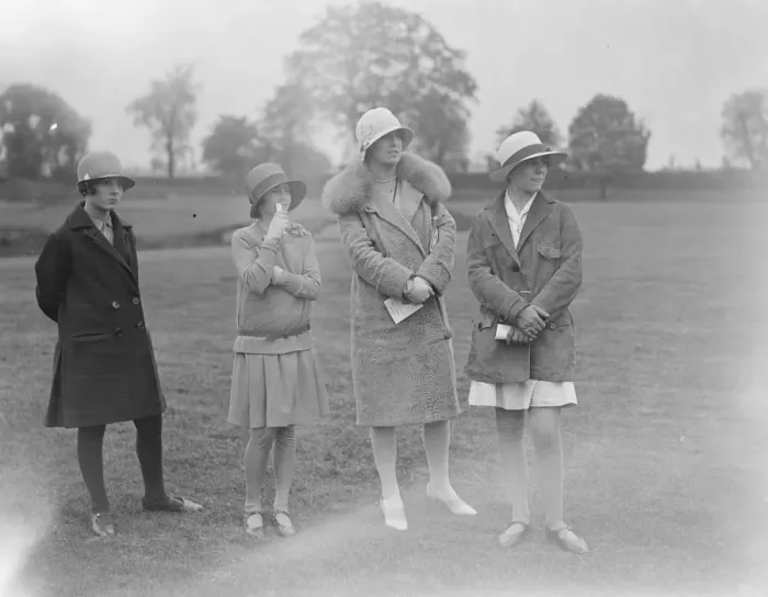 Framed Print : Polo at Ranelagh. Mme Tollenaar with her daughters Betty ( left ) and Winifred