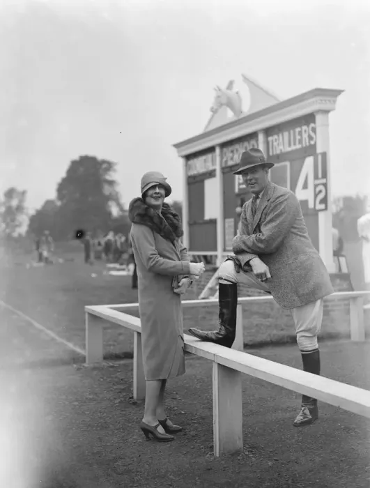 Framed Print : Polo at Ranelagh. Mr Earl Hopping and Mme Pena. 12 May 1928 Framed Print : Polo at Ranelagh. Mr Earl Hopping and Mme Pena. 12 May 1928