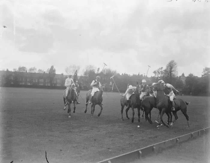 Framed Print : Polo at Ranlagh, Berkshire America versus Ranelagh A tussle for the ball near Framed Print : Polo at Ranlagh, Berkshire America versus Ranelagh A tussle for the ball near