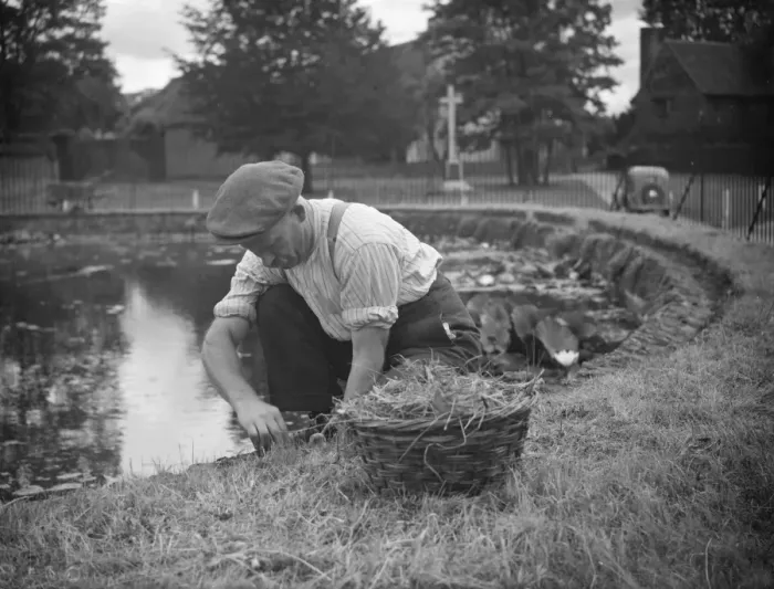 Framed Print : The pond roundabout in Otford. 1938