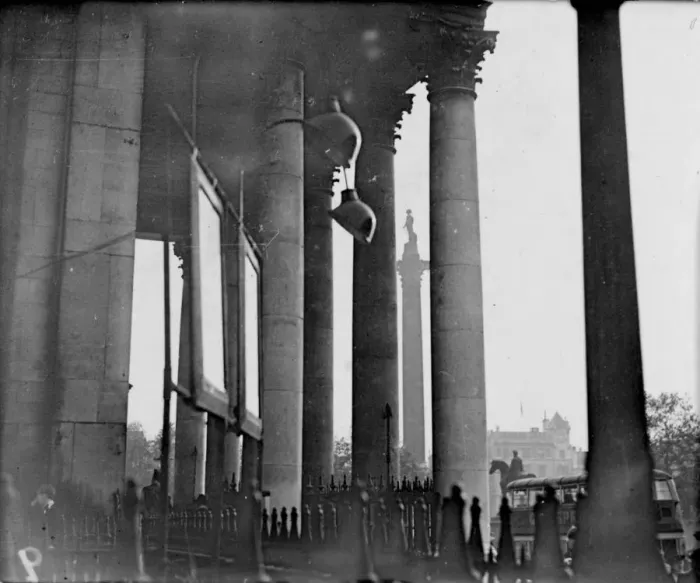 Framed Print : Portico of St Martins in the Field. Nelsons Column and Trafalgar Square, London Framed Print : Portico of St Martins in the Field. Nelsons Column and Trafalgar Square, London