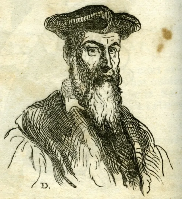 Framed Print : Portrait [presumably originally an ink drawing] of Michel Nostradamus by Honore Daumier
