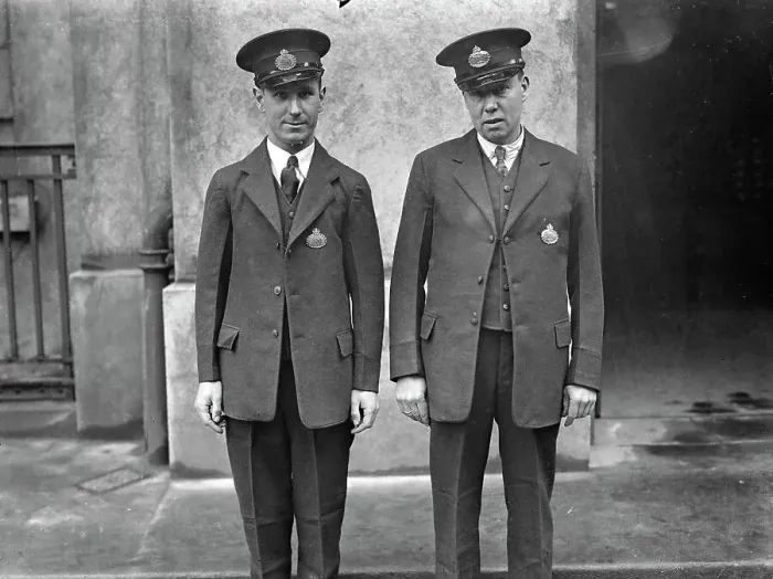 Framed Print : Postmen are to be fashionable ! Tailored uniforms with padded shoulders. In future Framed Print : Postmen are to be fashionable ! Tailored uniforms with padded shoulders. In future