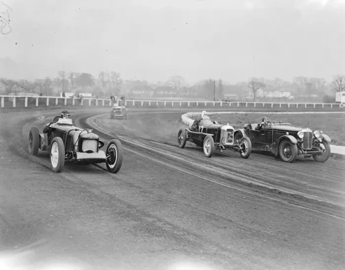 Framed Print : Practicing for new high speed motor track racing at Greenford. A new high speed Framed Print : Practicing for new high speed motor track racing at Greenford. A new high speed