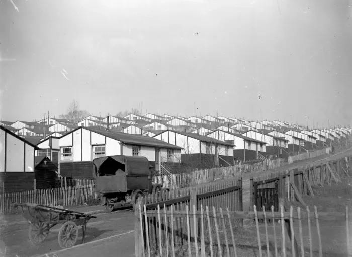 Framed Print : Prefabs at Eltham, London. 1933