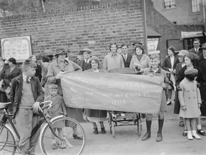 Framed Print : The presentation of the Erith Charter. Residents hold a protest march against