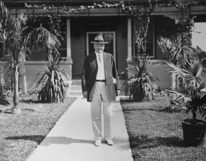 Framed Print : President - Elect Herbert Hoover, at his Penny Estate. 12 February 1929 Framed Print : President - Elect Herbert Hoover, at his Penny Estate. 12 February 1929
