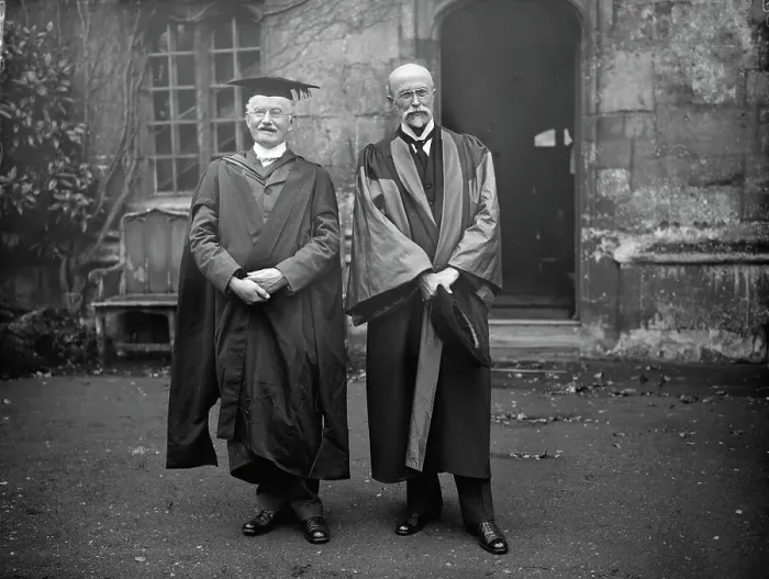 Framed Print : President Masaryk receives Oxford degree. President Masaryk with the Vice Chancellor Framed Print : President Masaryk receives Oxford degree. President Masaryk with the Vice Chancellor