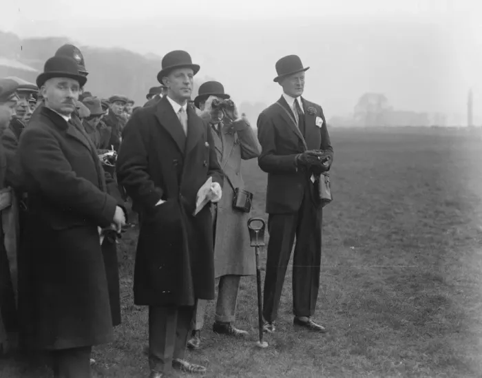 Framed Print : The Prince attends the Sandown Grand Military meeting in Surrey. The Prince watching