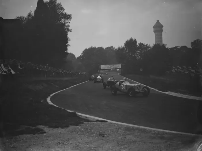 Framed Print : Prince Bira of Siam leading in the Road Racing Clubs Imperial Trophy race