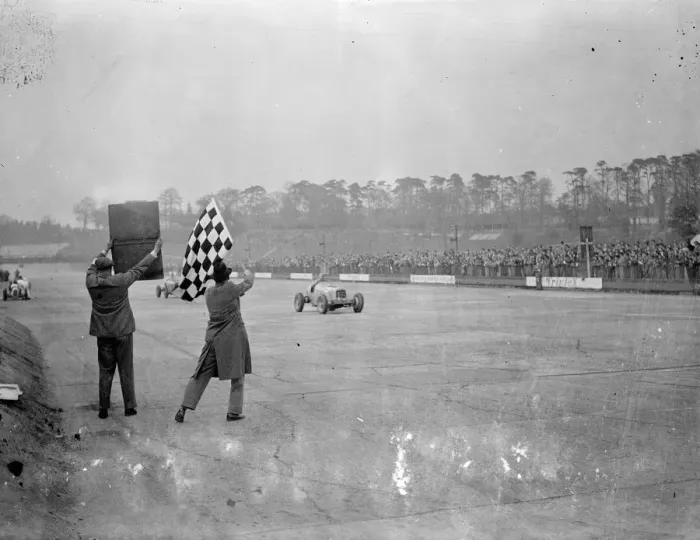 Framed Print : Prince Bira wins international trophy race. Prince Birs of Siam driving an E R Framed Print : Prince Bira wins international trophy race. Prince Birs of Siam driving an E R