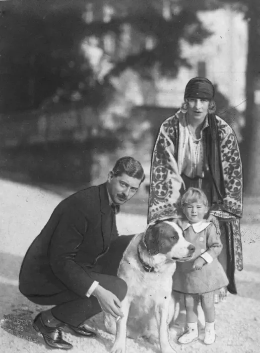 Framed Print : Prince Charles of Romania, who has renounced his rights to the throne, with his wife