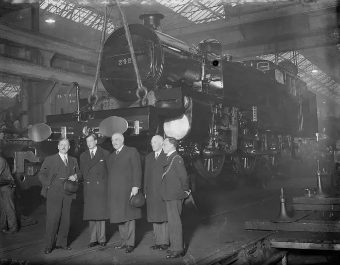 Framed Print : Prince George visits London Midland and Scottish Railway works at Derby. Photo Framed Print : Prince George visits London Midland and Scottish Railway works at Derby. Photo