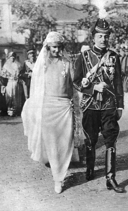 Framed Print : Prince Paul of Serbia and Princess Olga of Greece walking from the Chapel to Framed Print : Prince Paul of Serbia and Princess Olga of Greece walking from the Chapel to