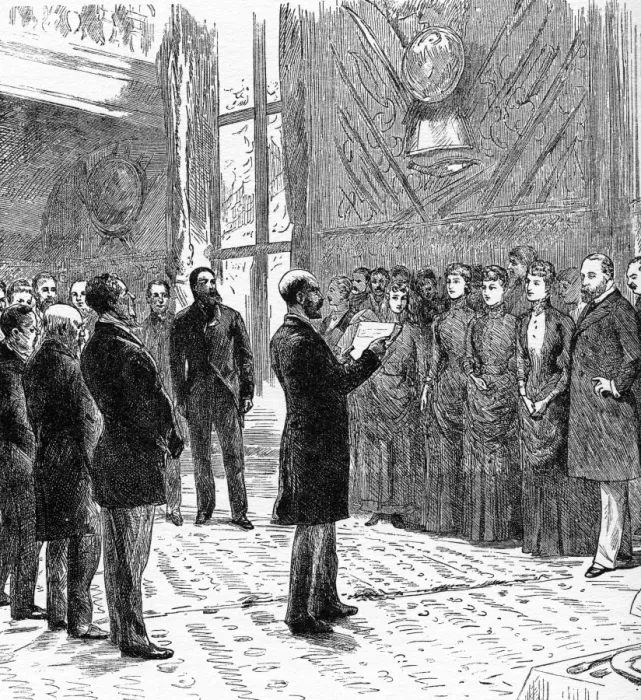 Framed Print : The Prince receives a deputation of the London Trades Council at Sandringham to convey Framed Print : The Prince receives a deputation of the London Trades Council at Sandringham to convey
