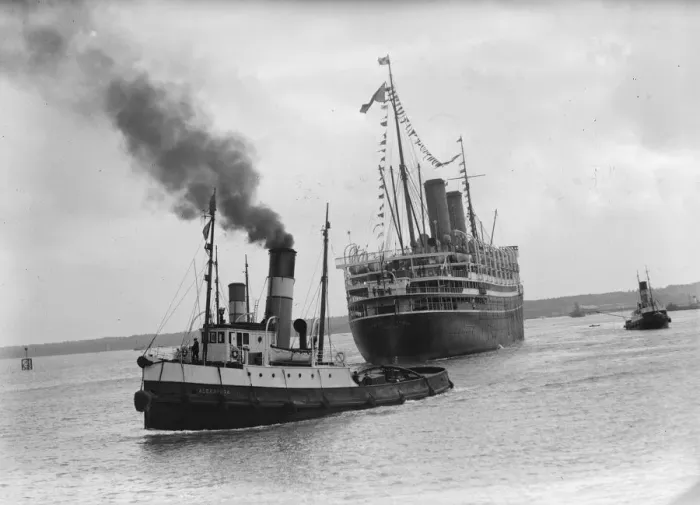 Framed Print : The Prince of Wales home again. HRH arrives at Southampton. The Empress of France