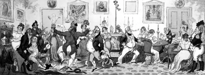 Framed Print : Princely Amusements; or Humours of the Family 1812 Interior of the drawing room at Carlton House