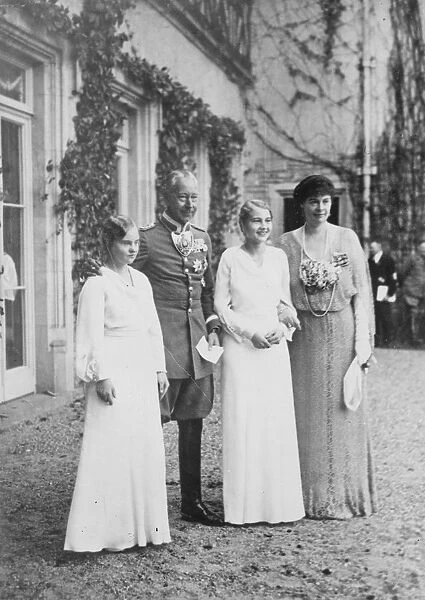 Princess Alexandrine and Princess Cecilie with ex Crown Prince Wilhelm of Germany