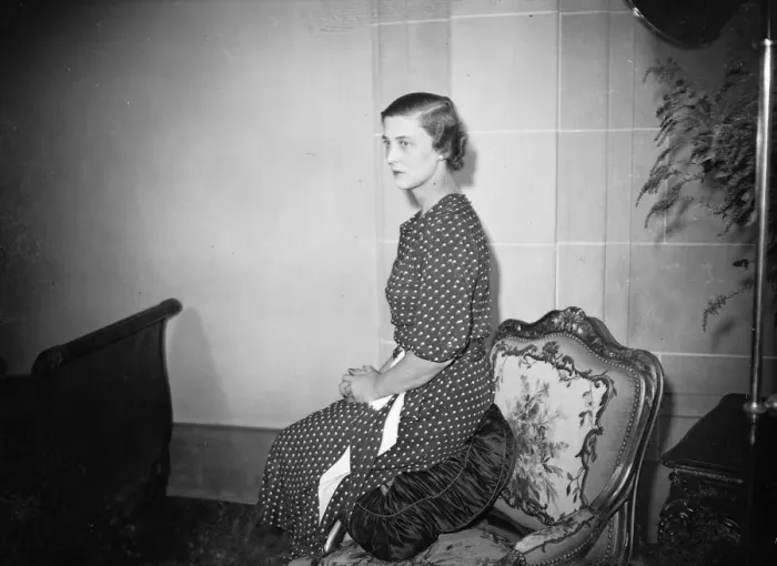 Framed Print : Princess Marina tries on a trousseau gown 14 September 1934 Framed Print : Princess Marina tries on a trousseau gown 14 September 1934
