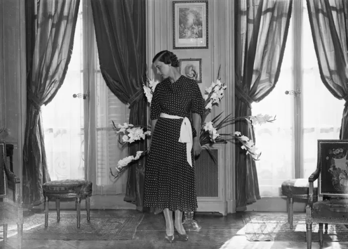 Framed Print : Princess Marina tries on a trousseau gown 14 September 1934 Framed Print : Princess Marina tries on a trousseau gown 14 September 1934