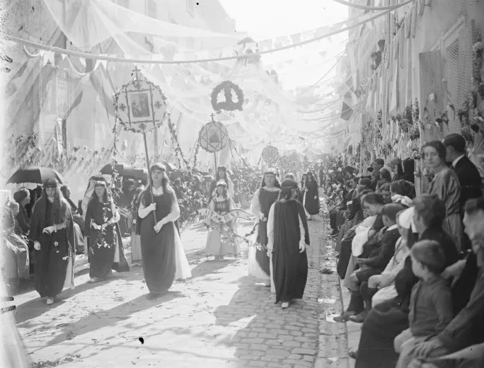 Framed Print : The procession of Our Lady at Boulogne, France. The procession passing through Framed Print : The procession of Our Lady at Boulogne, France. The procession passing through